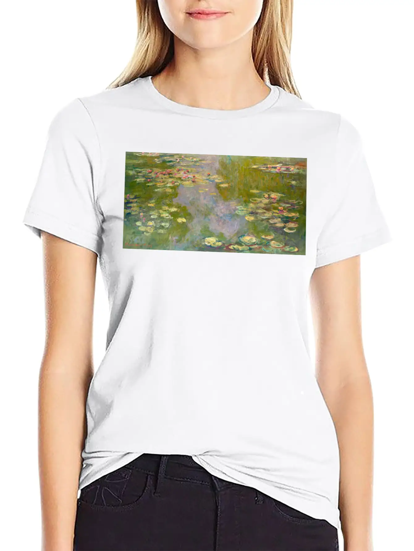 Water Lilies Face Mask Unisex Casual T-Shirt – Clean Design For Daily Comfort