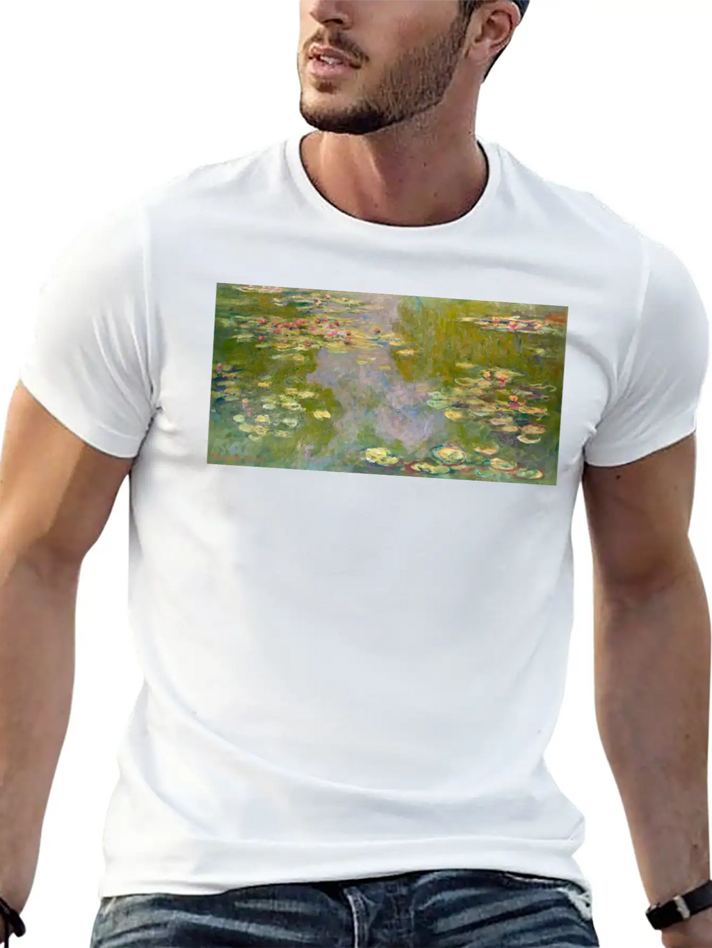 Water Lilies Face Mask Unisex Casual T-Shirt – Clean Design For Daily Comfort