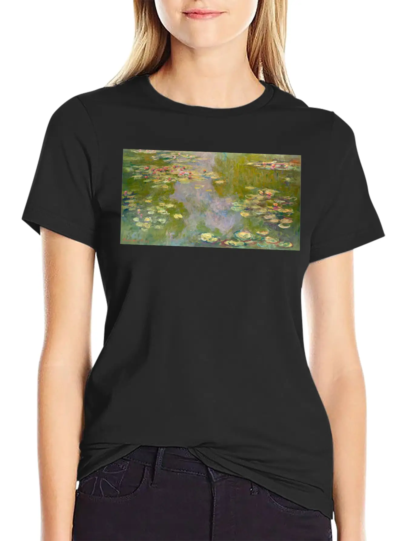 Water Lilies Face Mask Unisex Casual T-Shirt – Clean Design For Daily Comfort