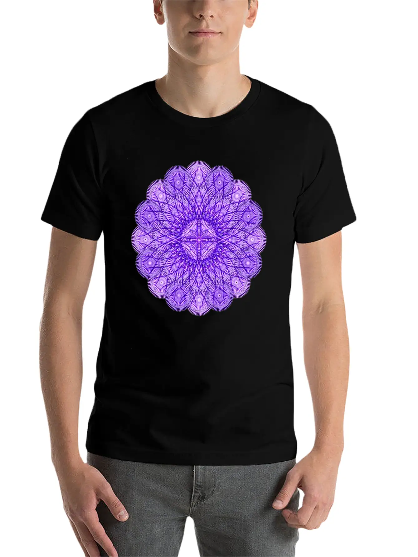 Water Mark Mandala Modern Fit Casual T-Shirt – Clean And Versatile Design