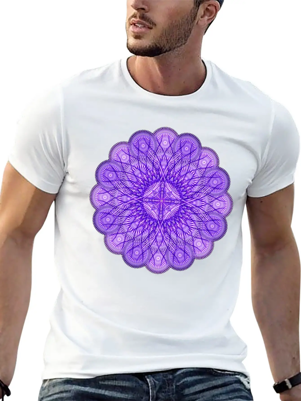 Water Mark Mandala Modern Fit Casual T-Shirt – Clean And Versatile Design