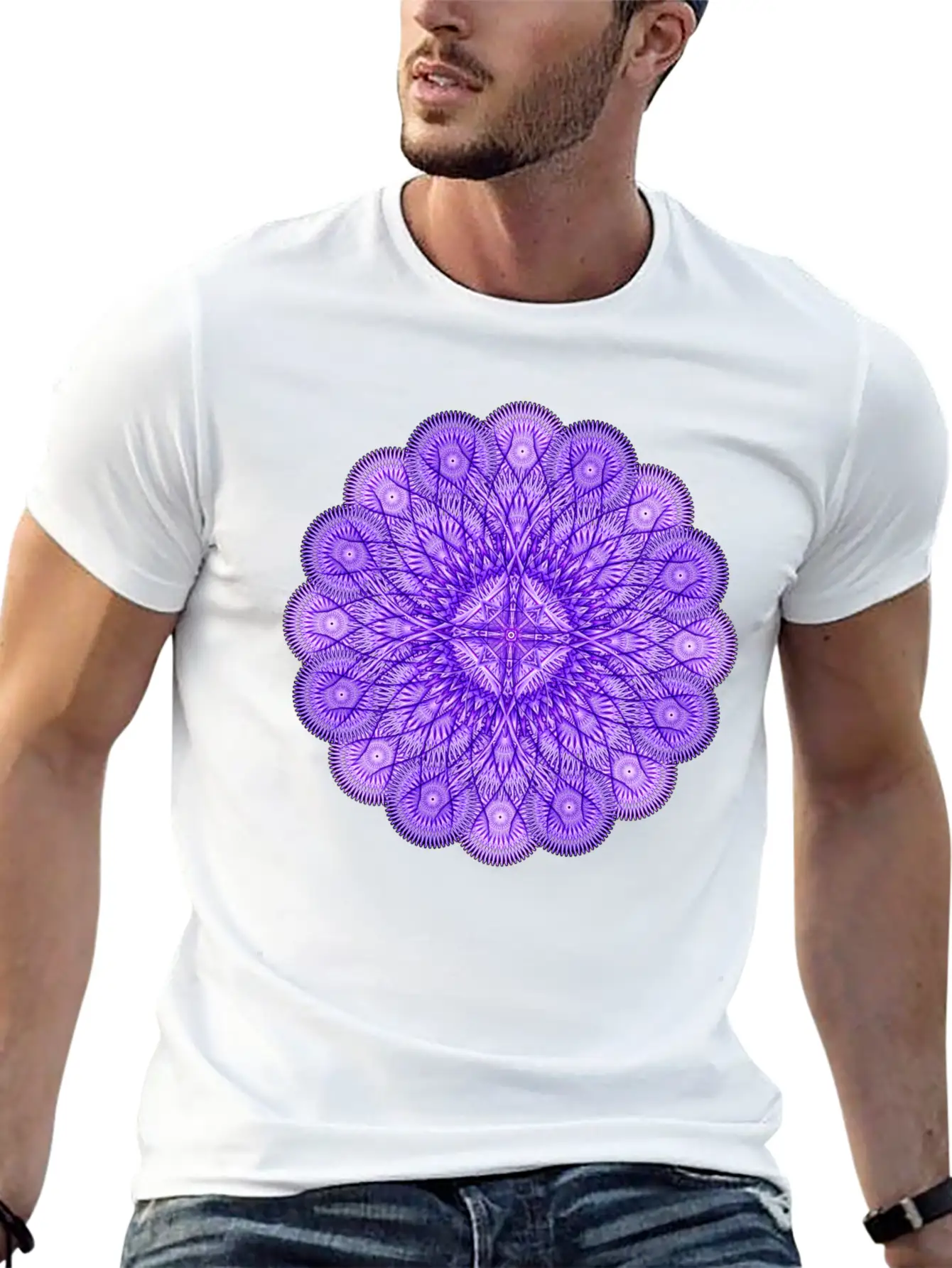 Water Mark Mandala Modern Fit Casual T-Shirt – Clean And Versatile Design