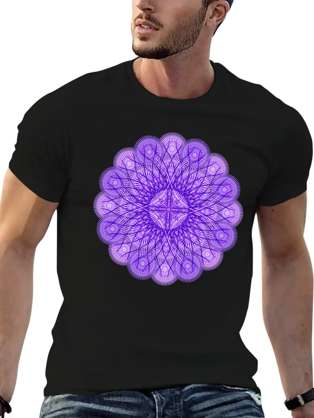 Water Mark Mandala Modern Fit Casual T-Shirt – Clean And Versatile Design