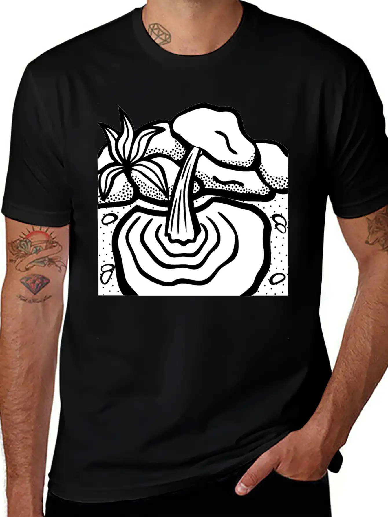 Water Spring Lineart Essential Cotton Tee For Daily Outfits – Unisex Style