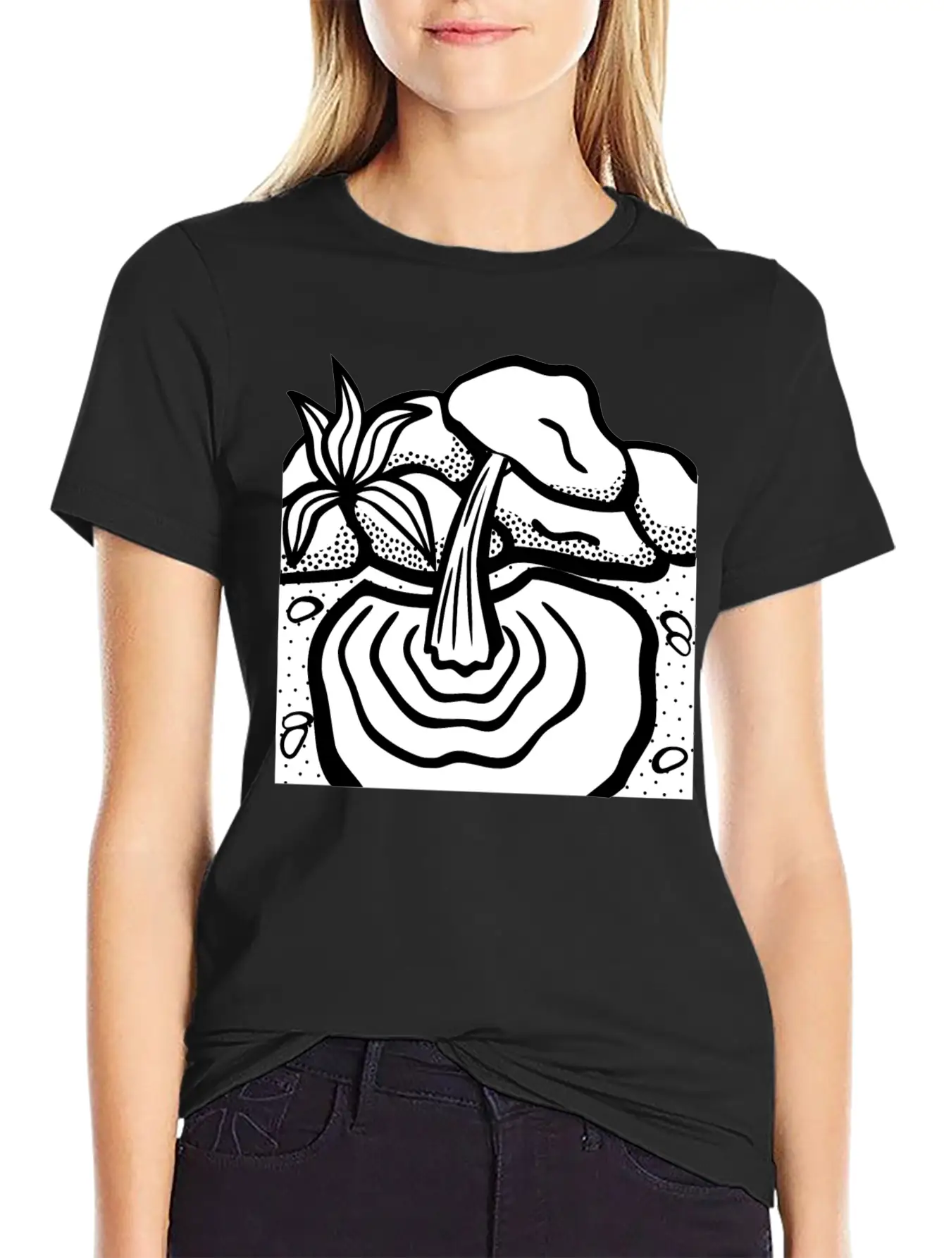 Water Spring Lineart Essential Cotton Tee For Daily Outfits – Unisex Style
