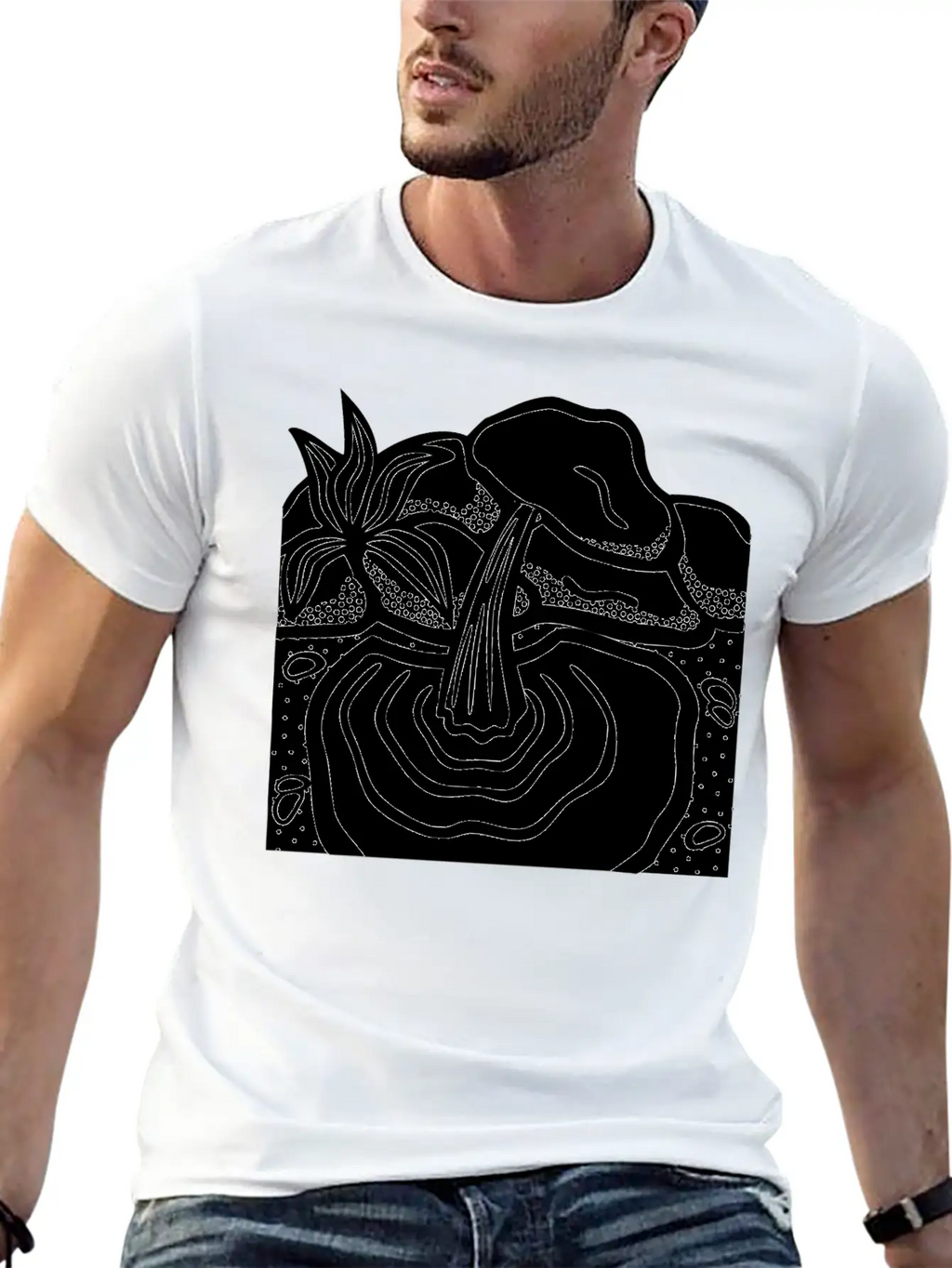 Water Spring Lineart Essential Cotton Tee For Daily Outfits – Unisex Style