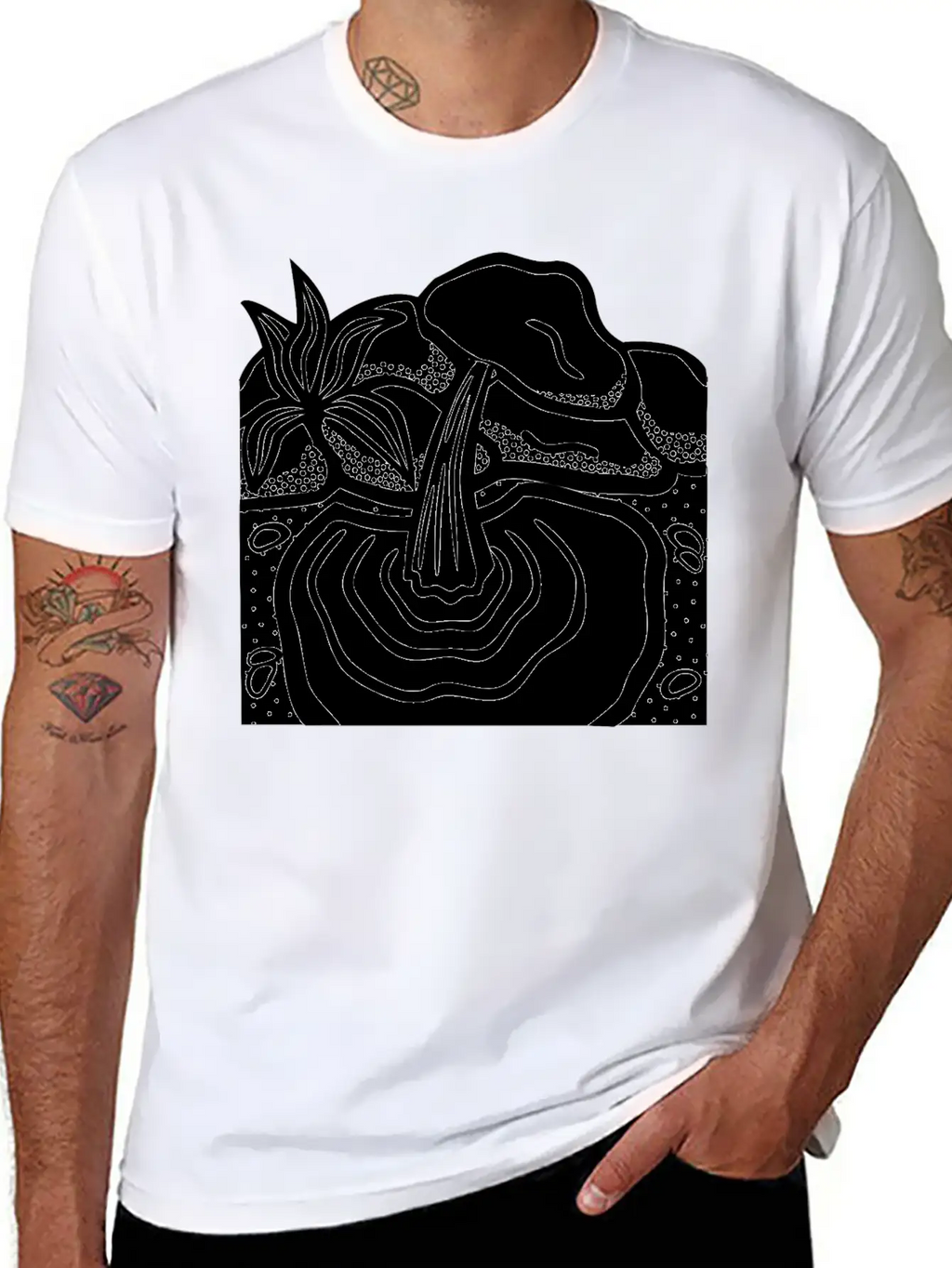 Water Spring Lineart Essential Cotton Tee For Daily Outfits – Unisex Style
