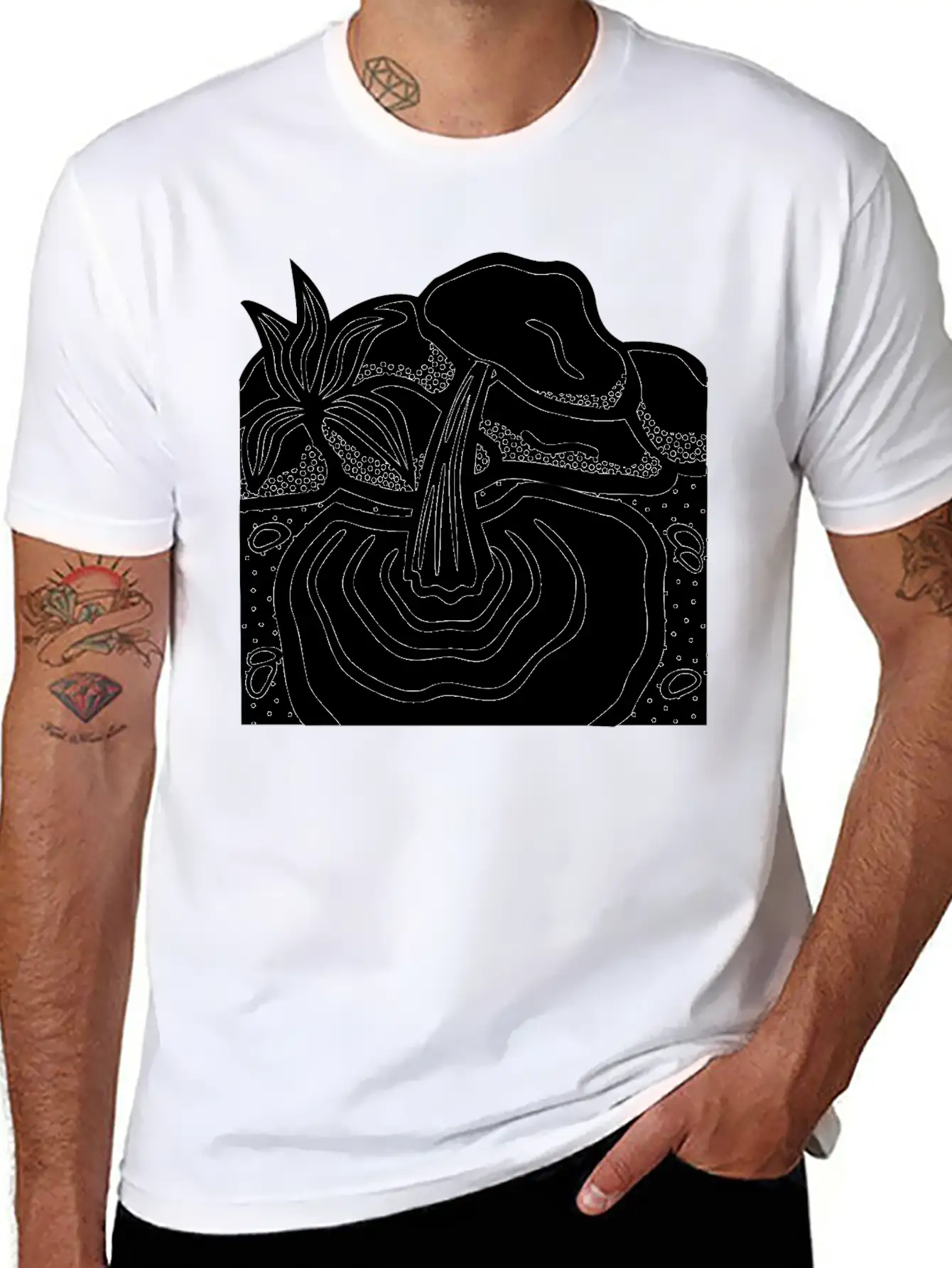 Water Spring Lineart Essential Cotton Tee For Daily Outfits – Unisex Style
