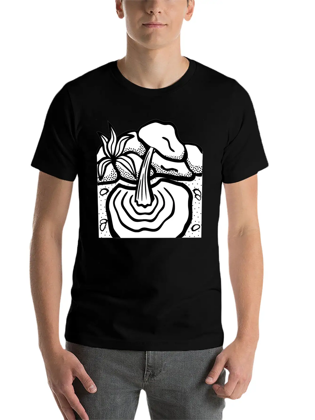 Water Spring Lineart Essential Cotton Tee For Daily Outfits – Unisex Style