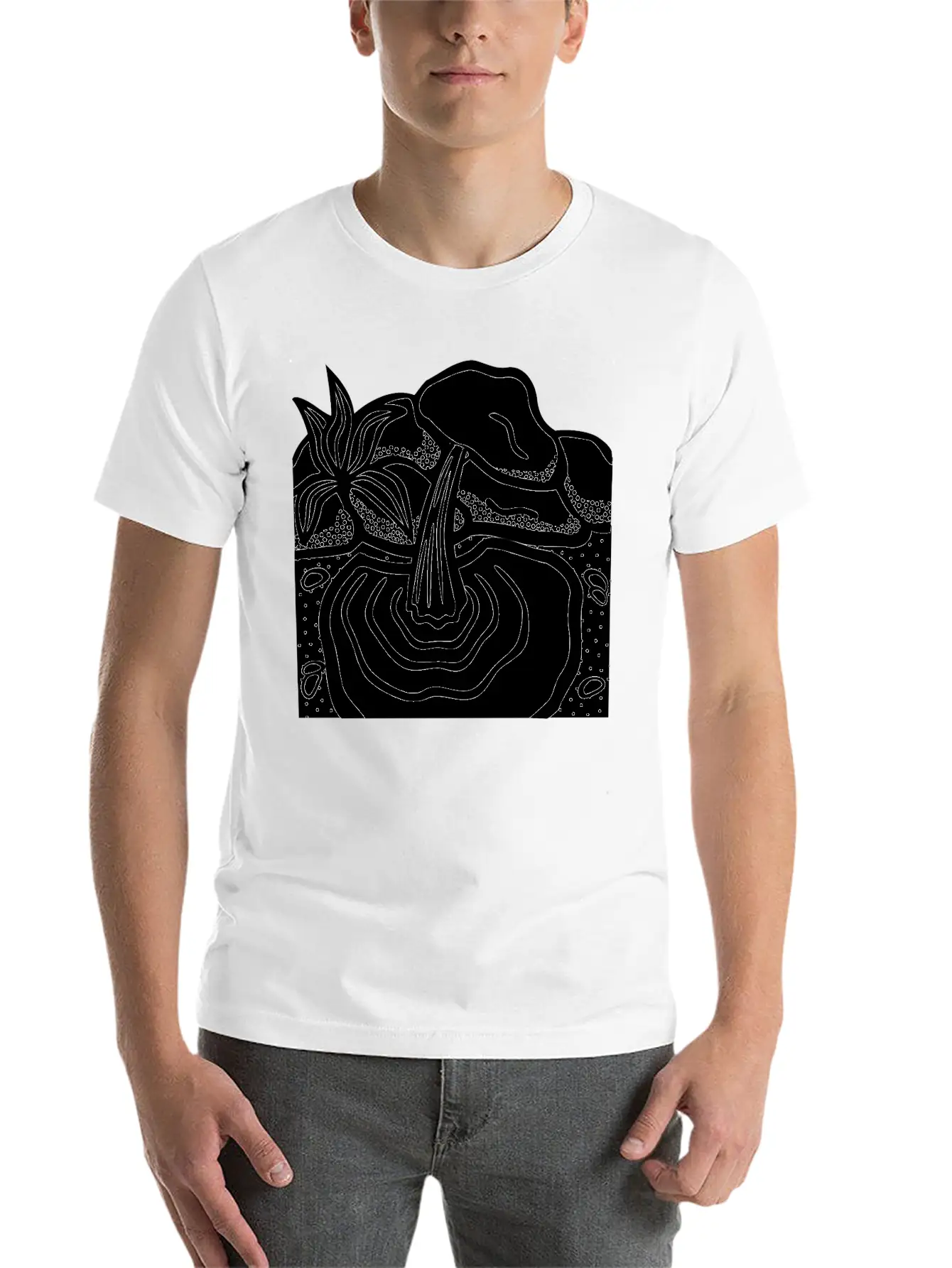 Water Spring Lineart Essential Cotton Tee For Daily Outfits – Unisex Style