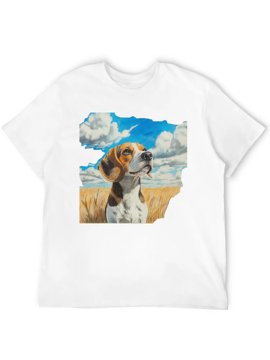 Watercolor Beagle Oil Painting Art Relaxed Everyday Tee – Lightweight And Durable Cotton