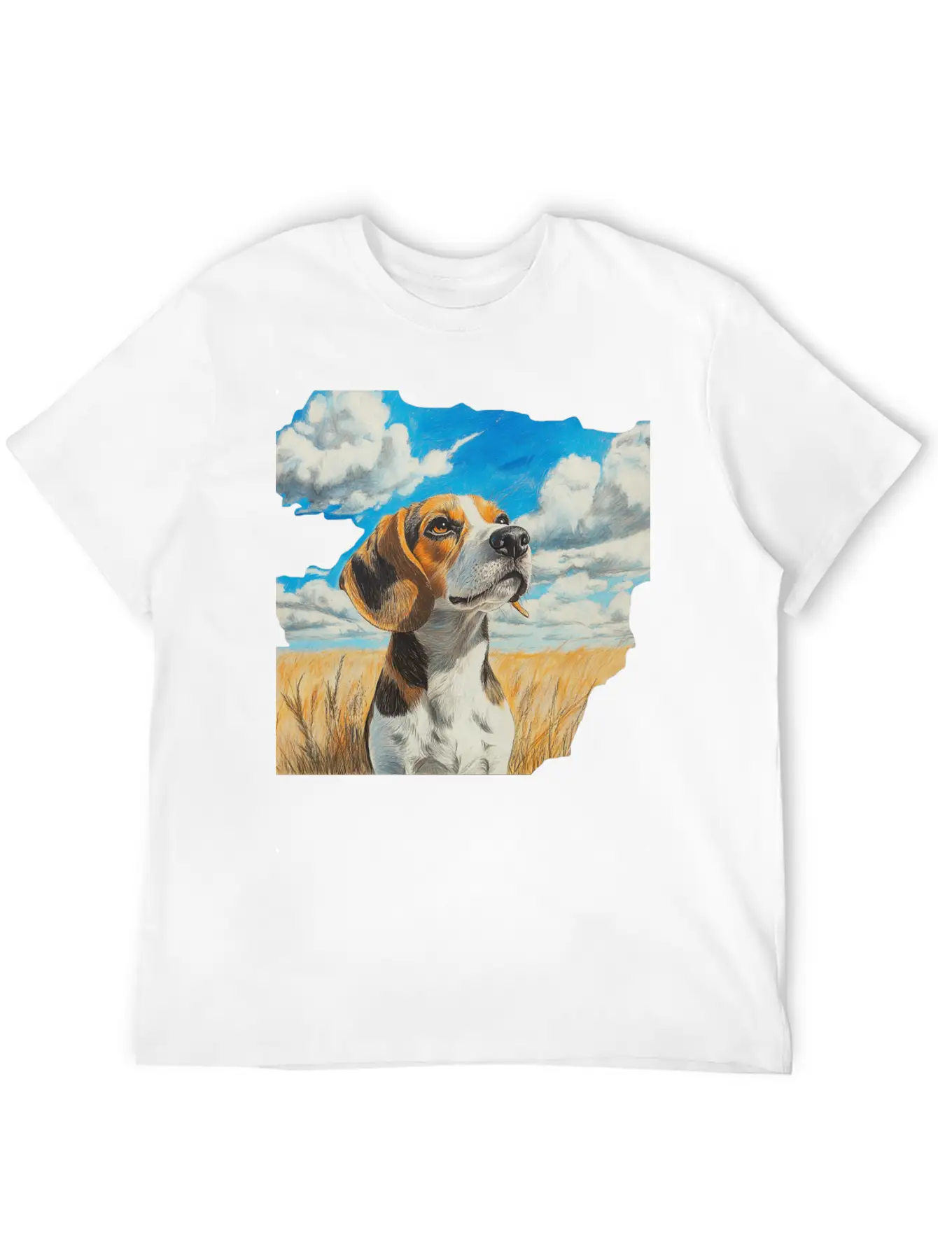 Watercolor Beagle Oil Painting Art Relaxed Everyday Tee – Lightweight And Durable Cotton