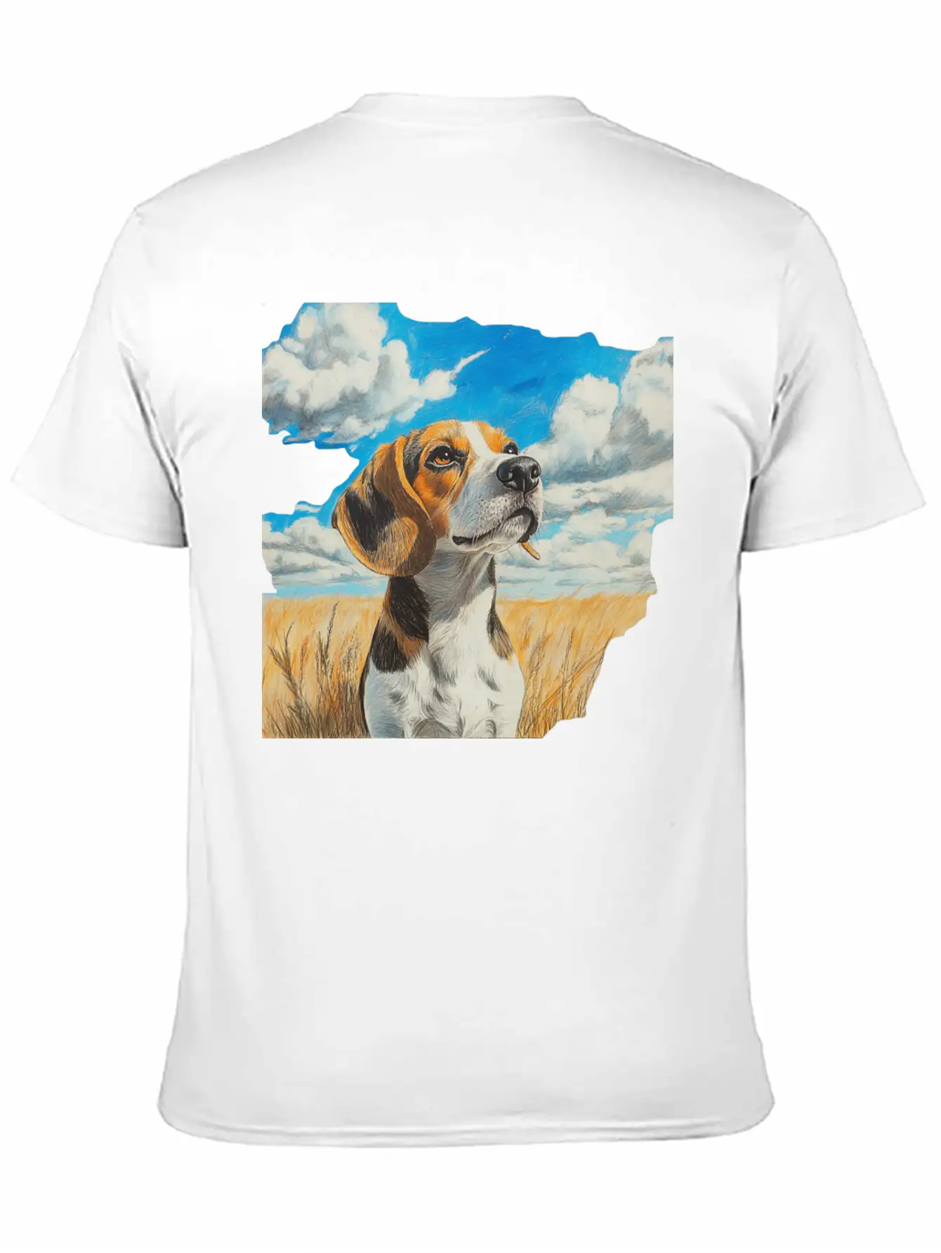 Watercolor Beagle Oil Painting Art Relaxed Everyday Tee – Lightweight And Durable Cotton