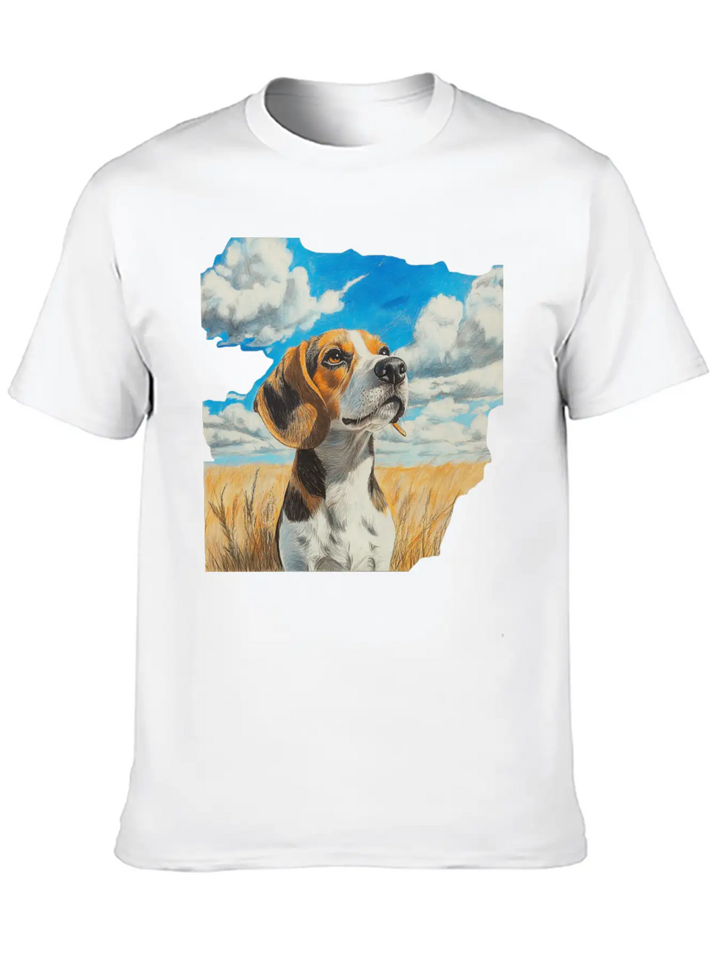 Watercolor Beagle Oil Painting Art Relaxed Everyday Tee – Lightweight And Durable Cotton