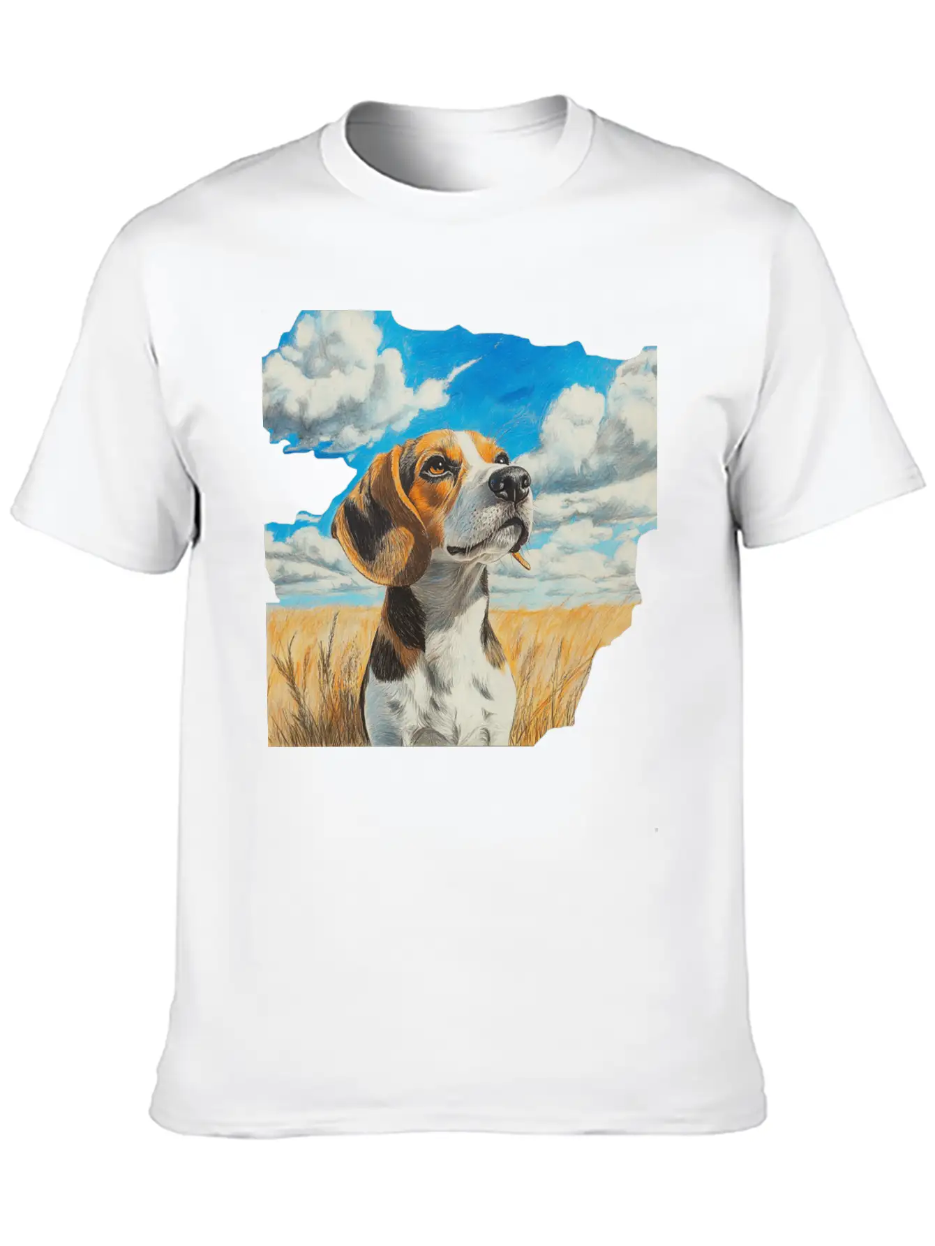Watercolor Beagle Oil Painting Art Relaxed Everyday Tee – Lightweight And Durable Cotton