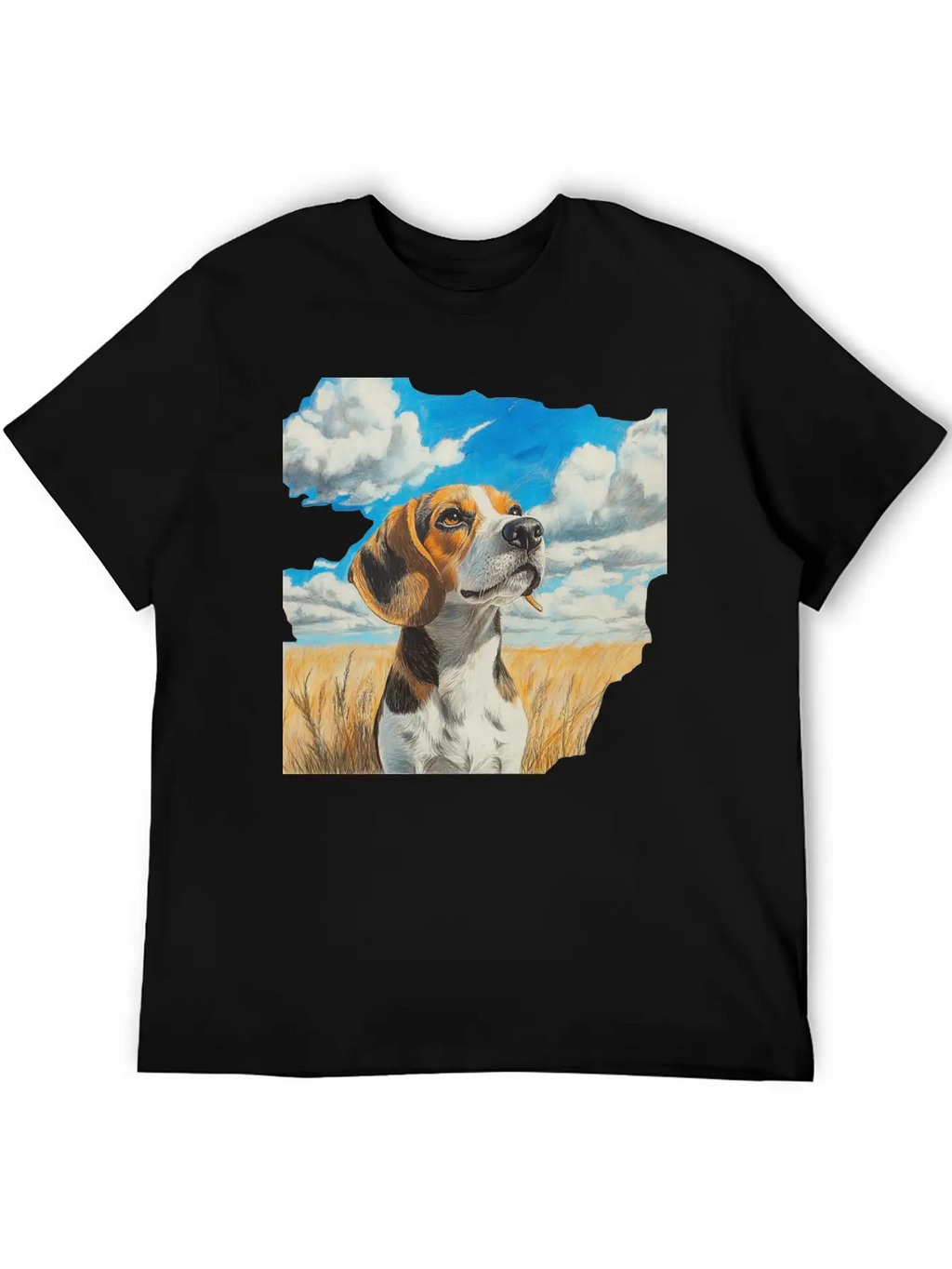 Watercolor Beagle Oil Painting Art Relaxed Everyday Tee – Lightweight And Durable Cotton