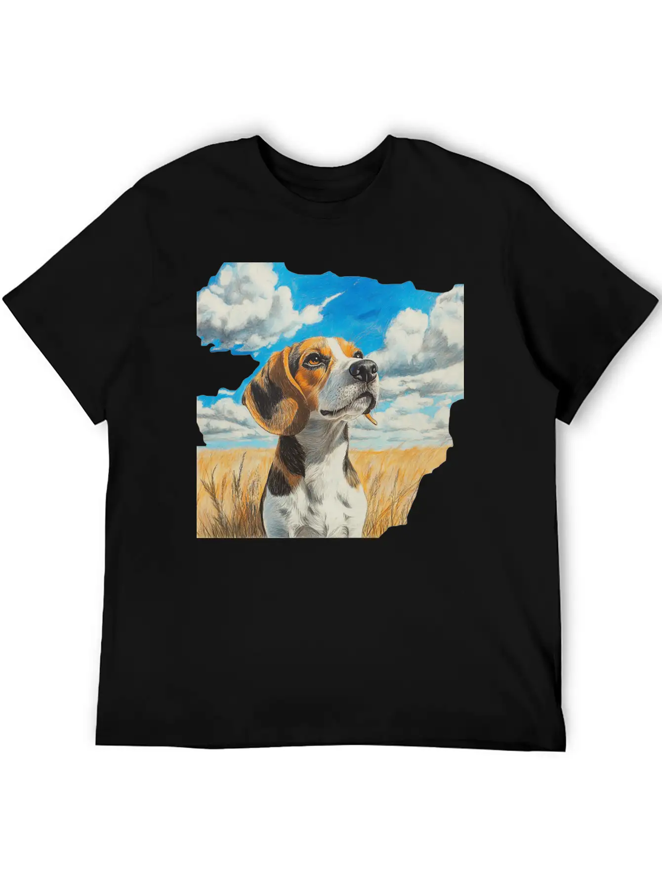 Watercolor Beagle Oil Painting Art Relaxed Everyday Tee – Lightweight And Durable Cotton