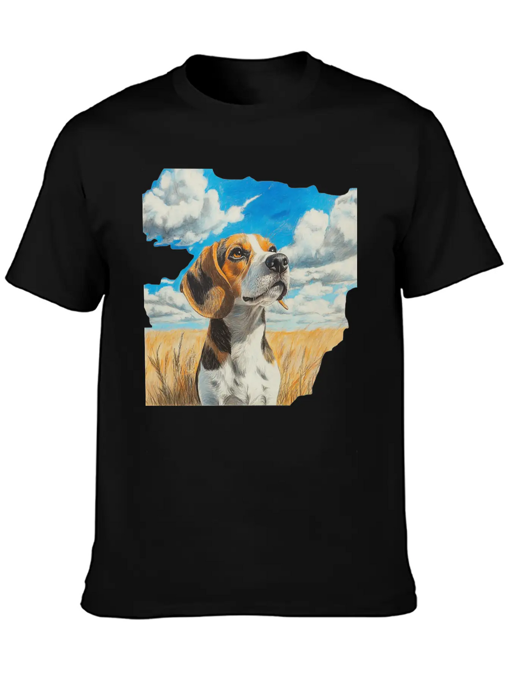 Watercolor Beagle Oil Painting Art Relaxed Everyday Tee – Lightweight And Durable Cotton