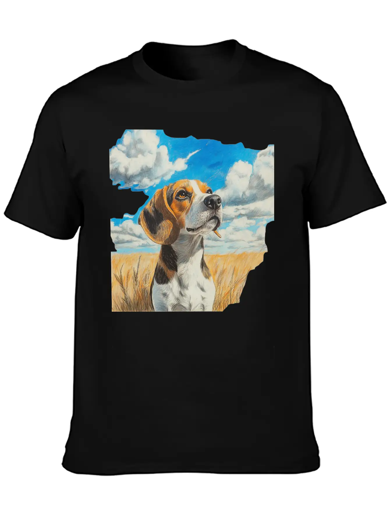 Watercolor Beagle Oil Painting Art Relaxed Everyday Tee – Lightweight And Durable Cotton
