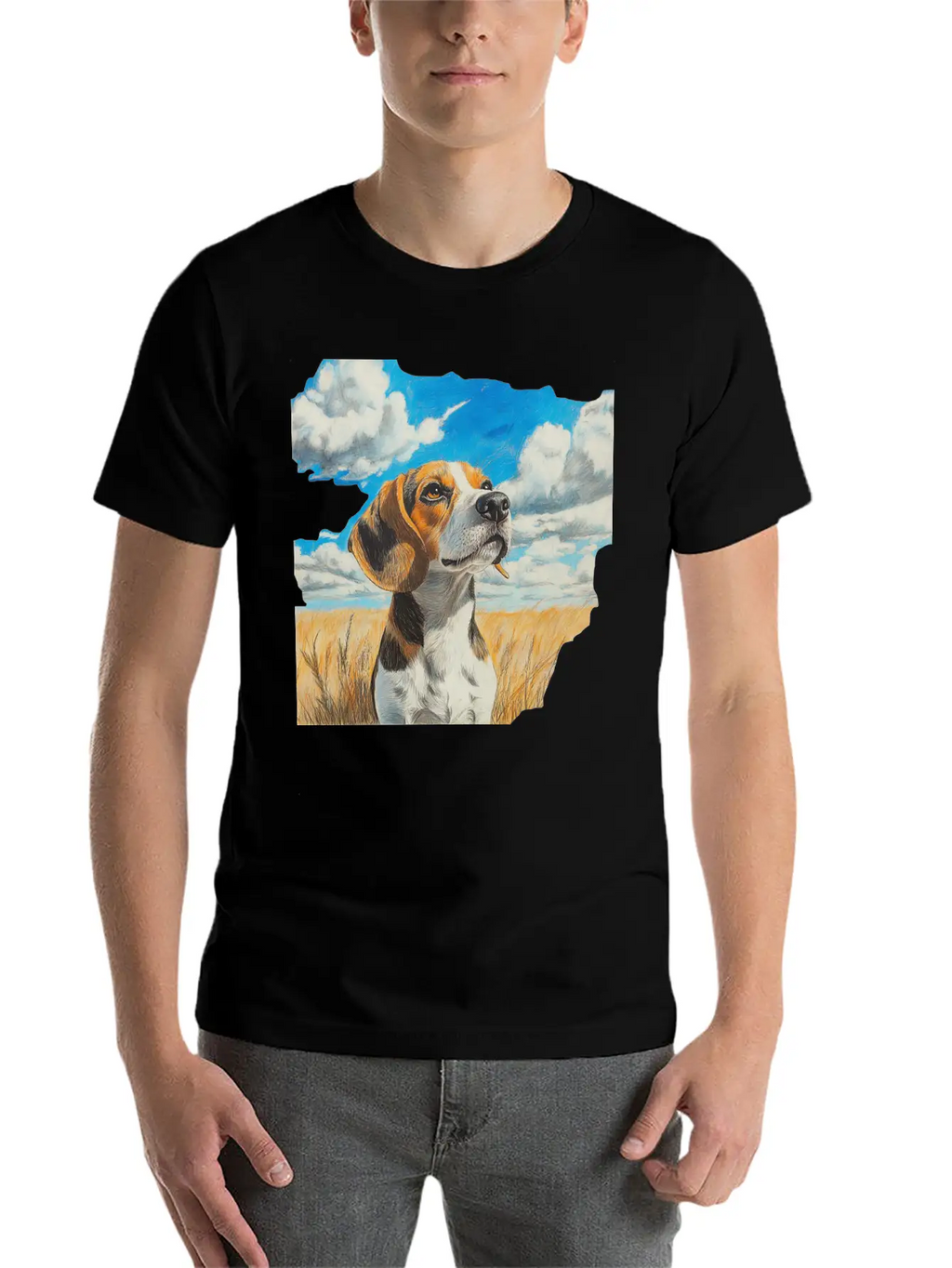 Watercolor Beagle Oil Painting Art Relaxed Everyday Tee – Lightweight And Durable Cotton