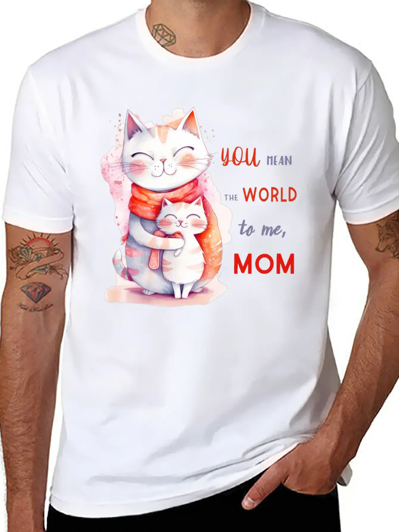 Watercolor Cute Cats Timeless Short Sleeve Tee – Comfy And Minimalist Design