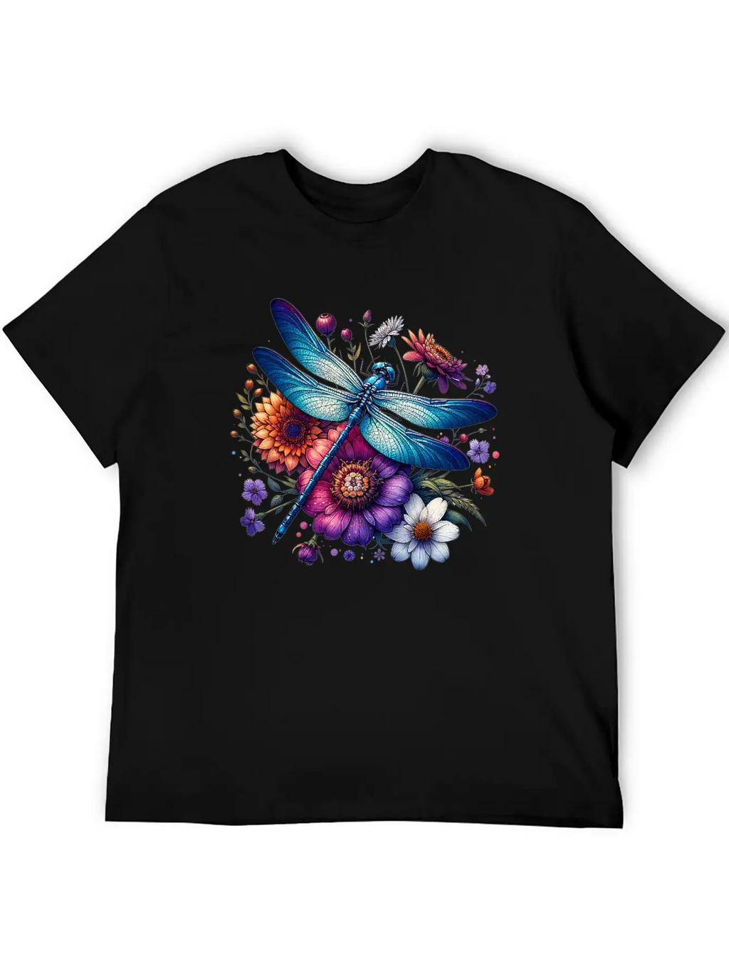 Watercolor Dragonfly Breathable Soft Cotton T-Shirt – Timeless Casual Look