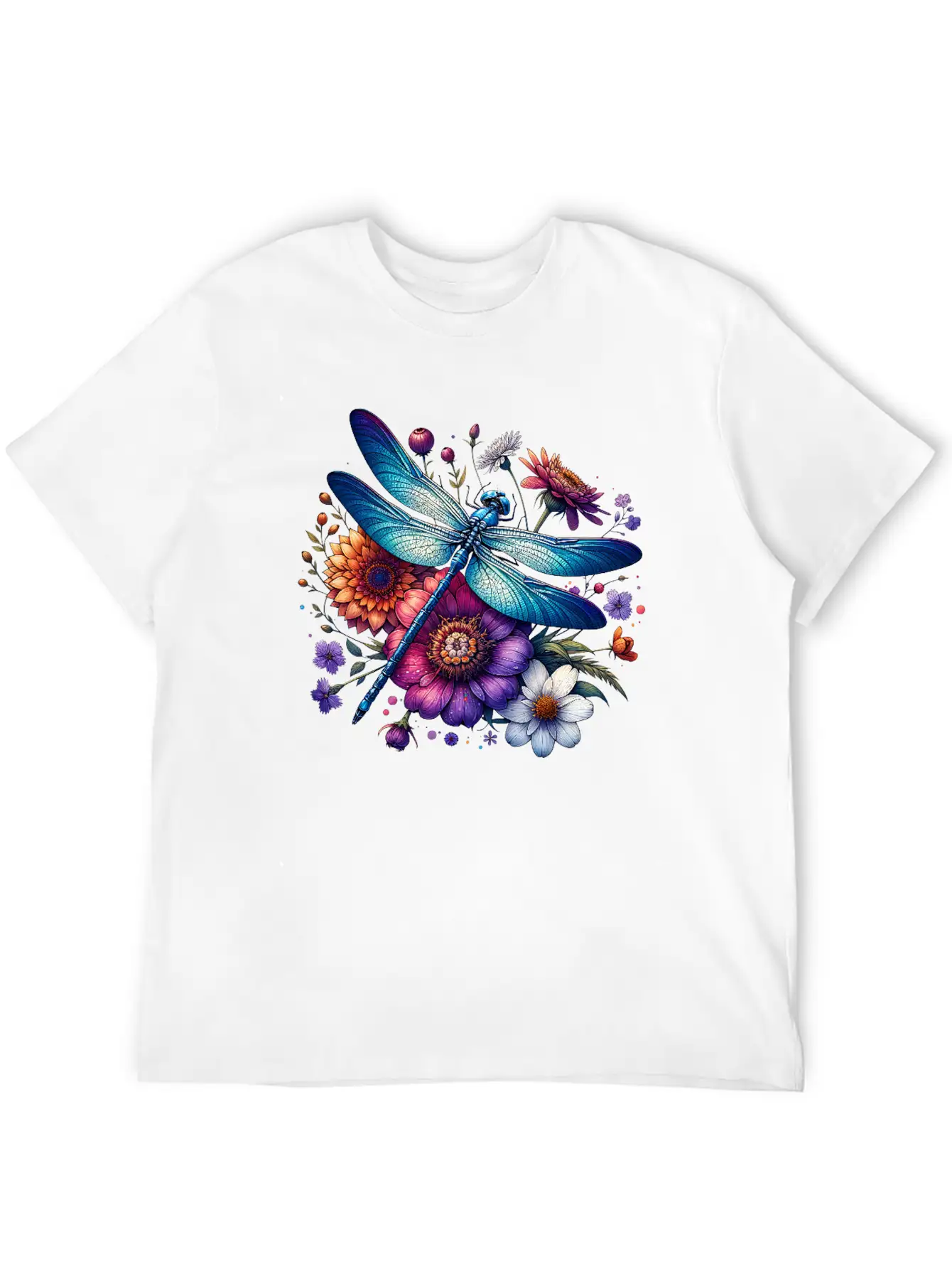 Watercolor Dragonfly Breathable Soft Cotton T-Shirt – Timeless Casual Look