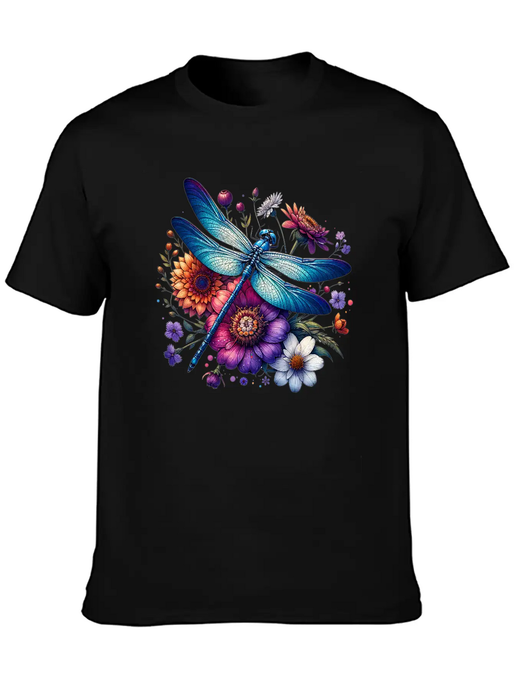 Watercolor Dragonfly Breathable Soft Cotton T-Shirt – Timeless Casual Look