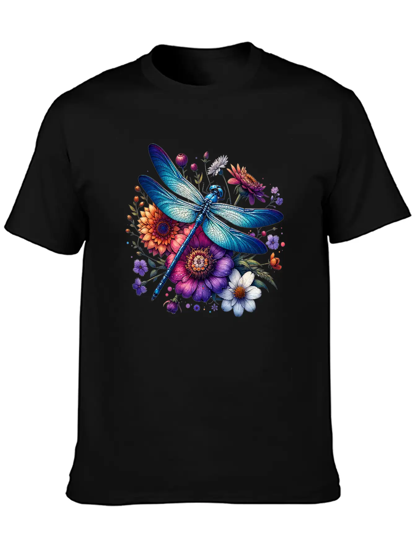Watercolor Dragonfly Breathable Soft Cotton T-Shirt – Timeless Casual Look
