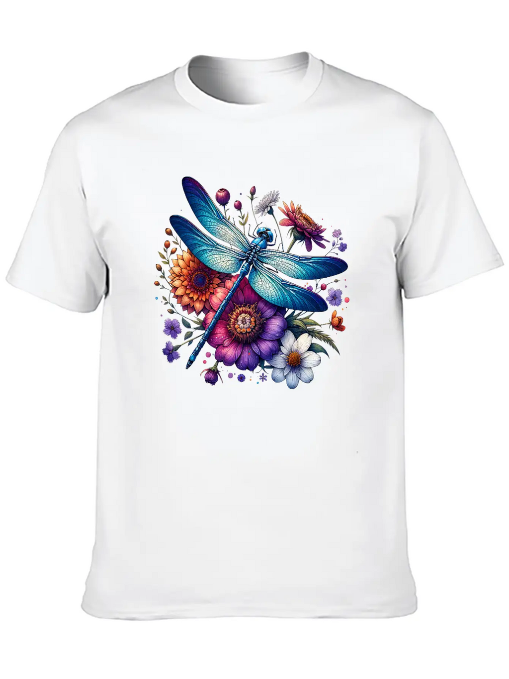Watercolor Dragonfly Breathable Soft Cotton T-Shirt – Timeless Casual Look