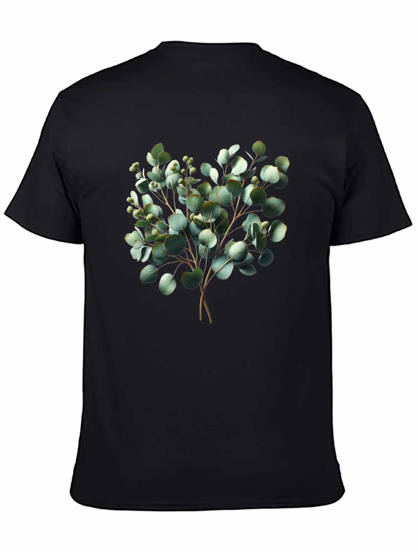 Watercolor Illustration Of A Eucalyptus Branch Breathable Soft Cotton T-Shirt – Timeless Casual Look