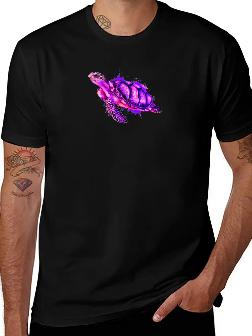 Watercolor Sea Turtle Purple Sea Turtle Classic Cotton Tee – Unisex Comfort For Any Season
