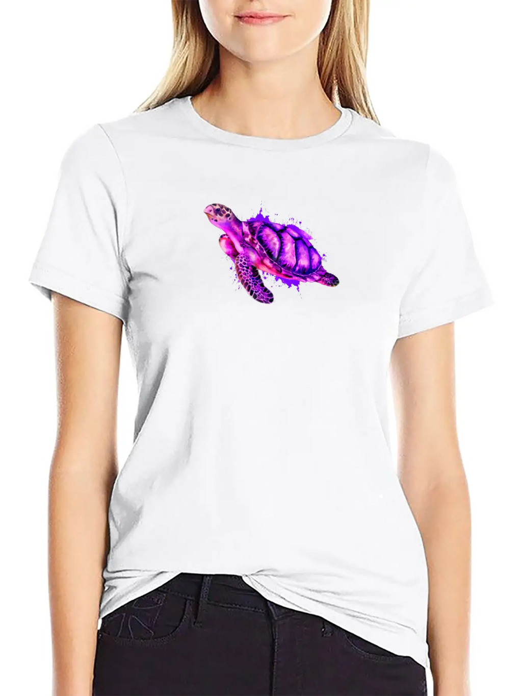 Watercolor Sea Turtle Purple Sea Turtle Classic Cotton Tee – Unisex Comfort For Any Season