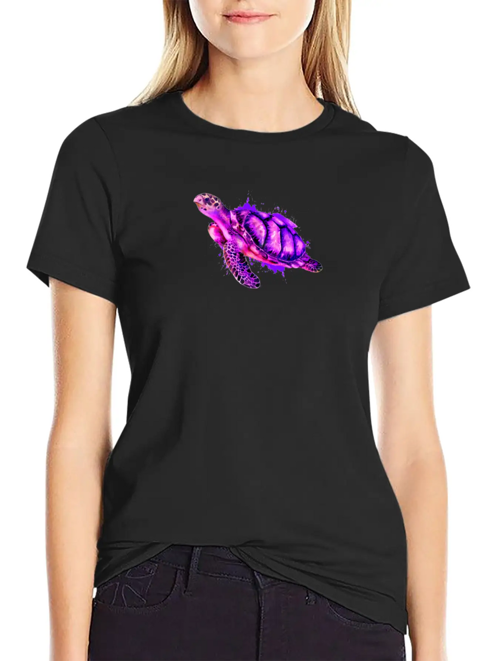 Watercolor Sea Turtle Purple Sea Turtle Classic Cotton Tee – Unisex Comfort For Any Season