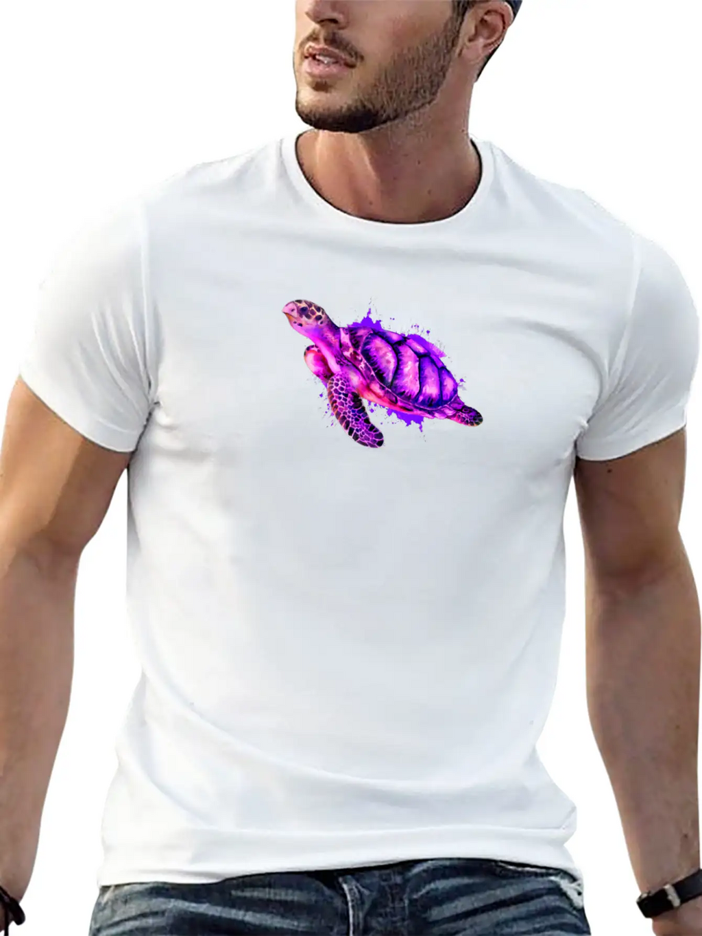 Watercolor Sea Turtle Purple Sea Turtle Classic Cotton Tee – Unisex Comfort For Any Season