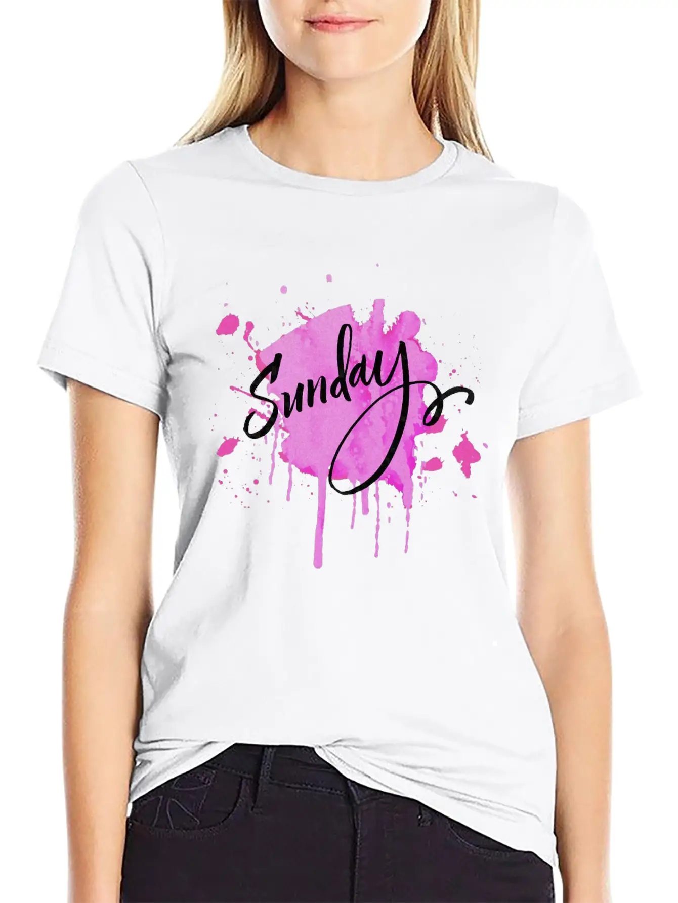 Watercolor Sunday Breathable Graphic T-Shirt – Perfect For Casual Days
