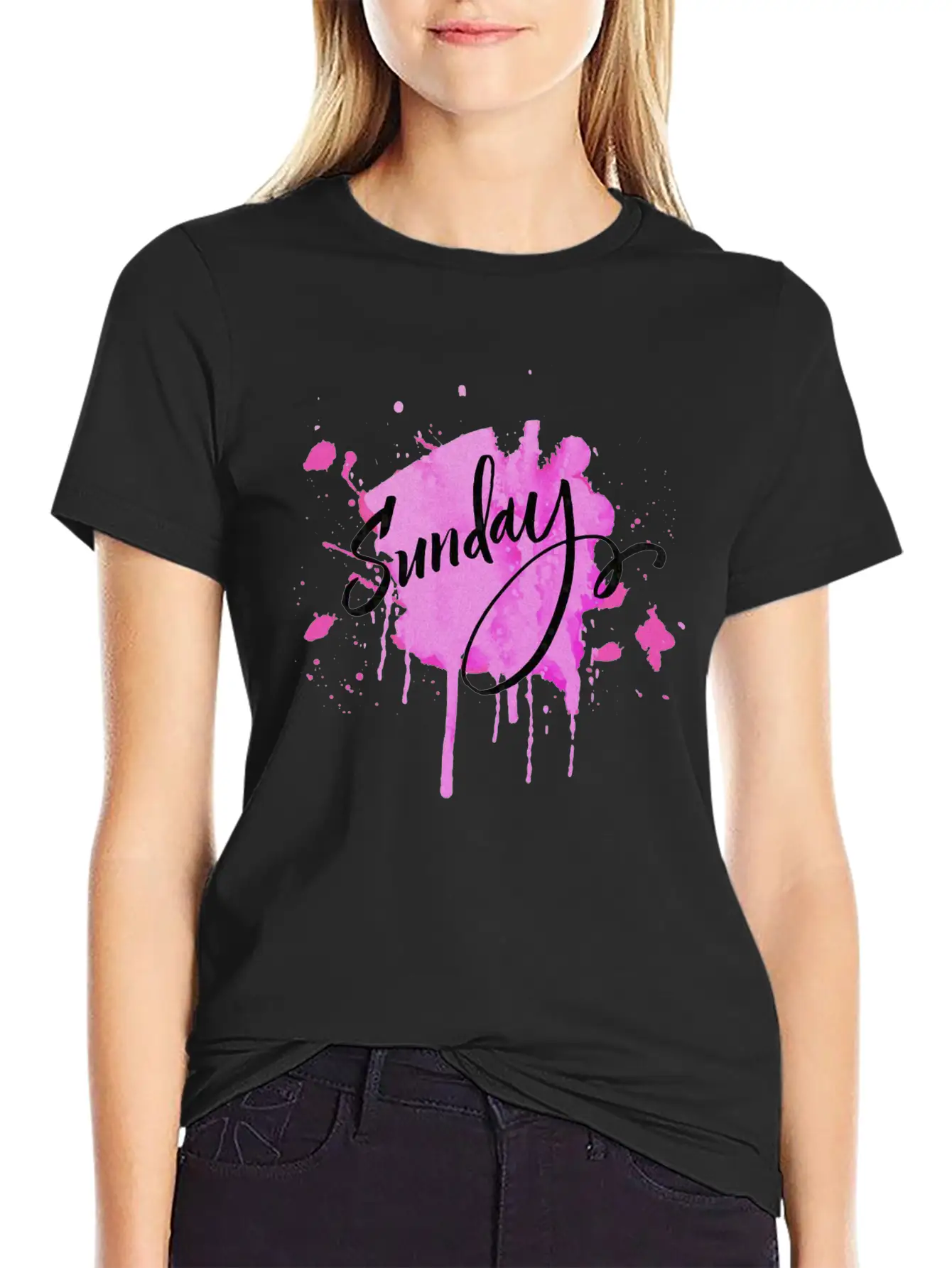 Watercolor Sunday Breathable Graphic T-Shirt – Perfect For Casual Days