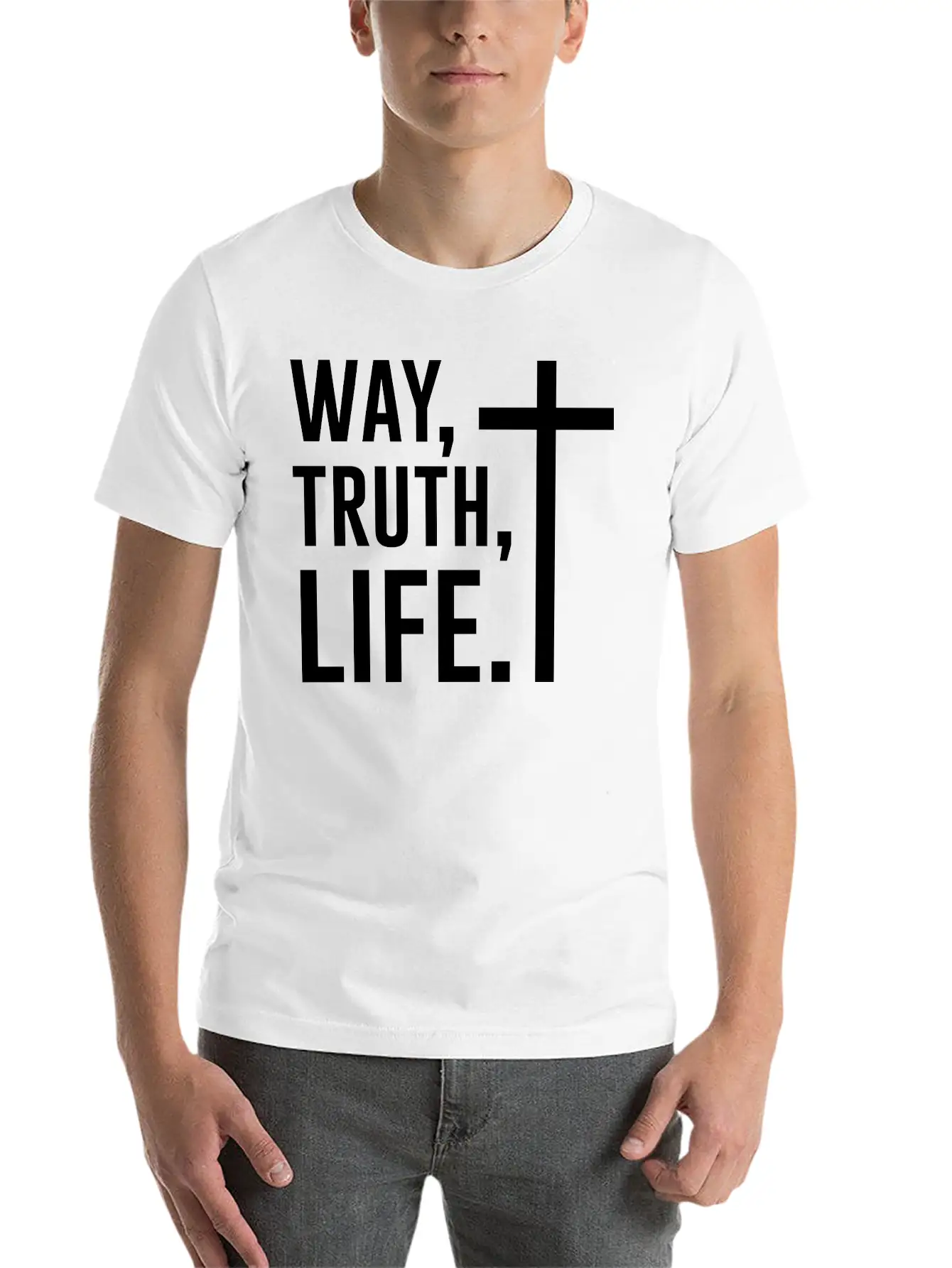 Way Truth Life, Jesus, Christian, Bible Verse, God Stylish Everyday T-Shirt – Unisex Basic Cotton Tee