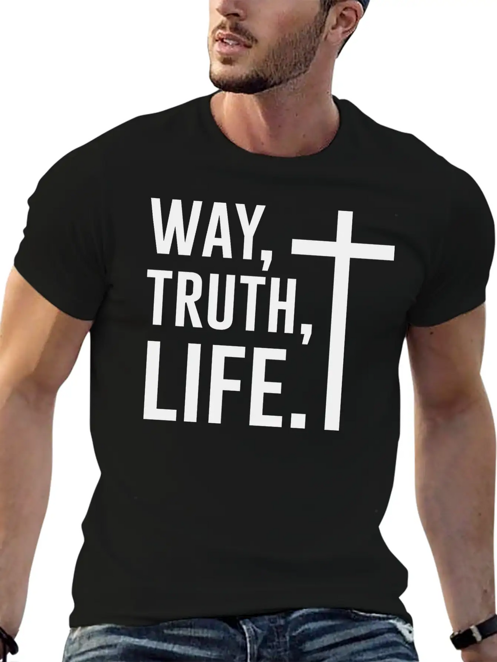 Way Truth Life, Jesus, Christian, Bible Verse, God Stylish Everyday T-Shirt – Unisex Basic Cotton Tee