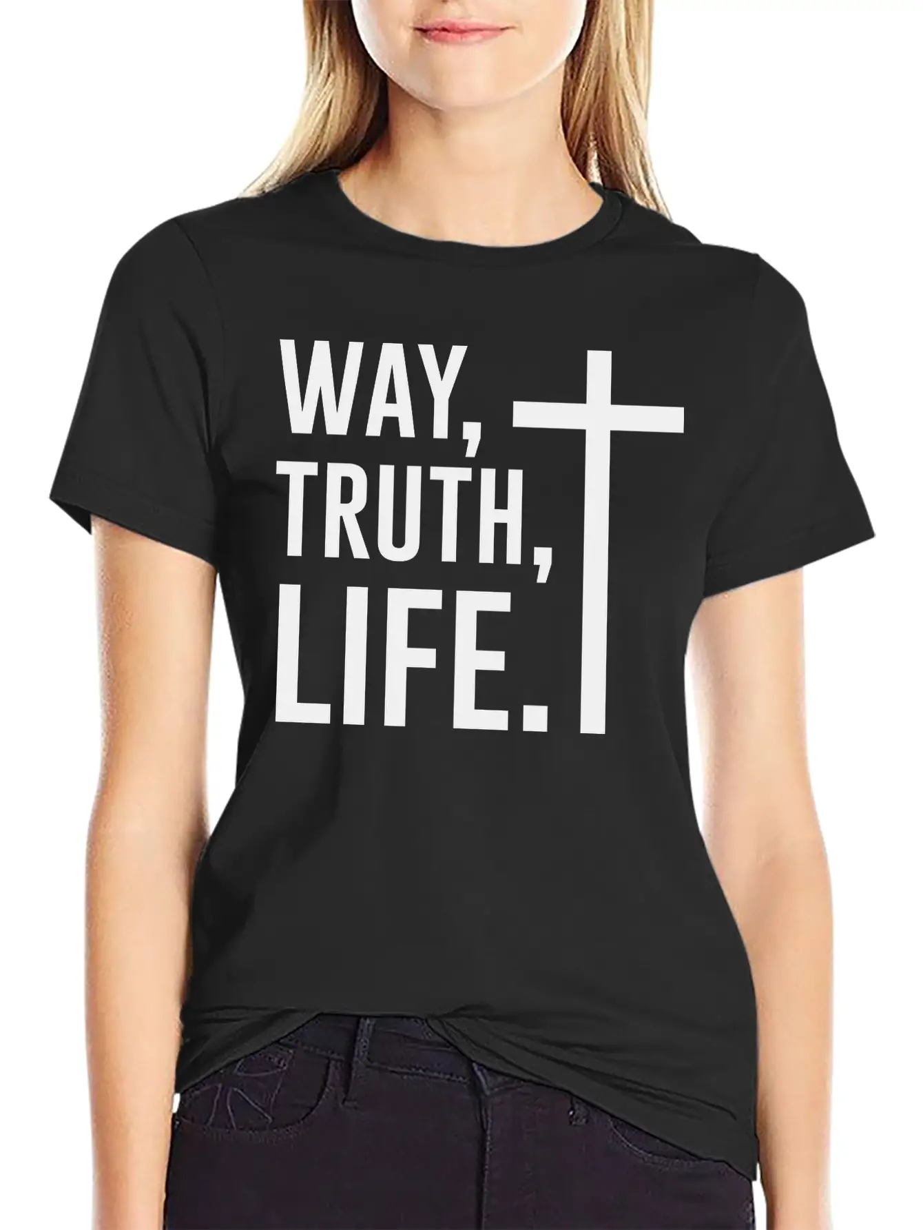 Way Truth Life, Jesus, Christian, Bible Verse, God Stylish Everyday T-Shirt – Unisex Basic Cotton Tee