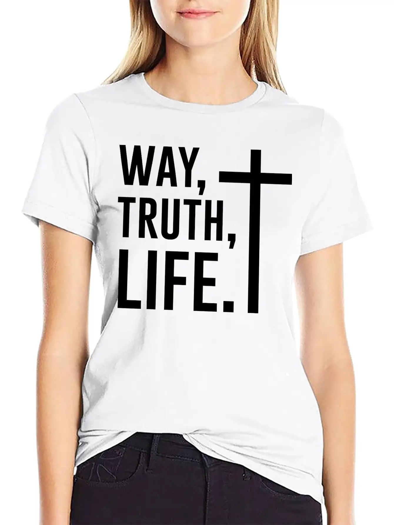 Way Truth Life, Jesus, Christian, Bible Verse, God Stylish Everyday T-Shirt – Unisex Basic Cotton Tee