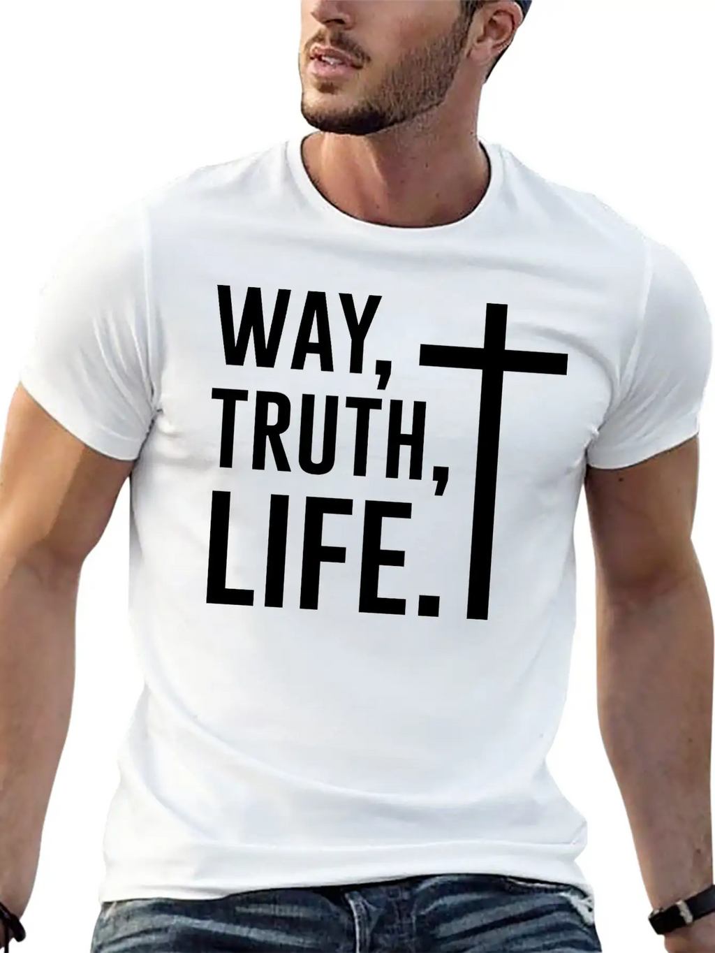 Way Truth Life, Jesus, Christian, Bible Verse, God Stylish Everyday T-Shirt – Unisex Basic Cotton Tee