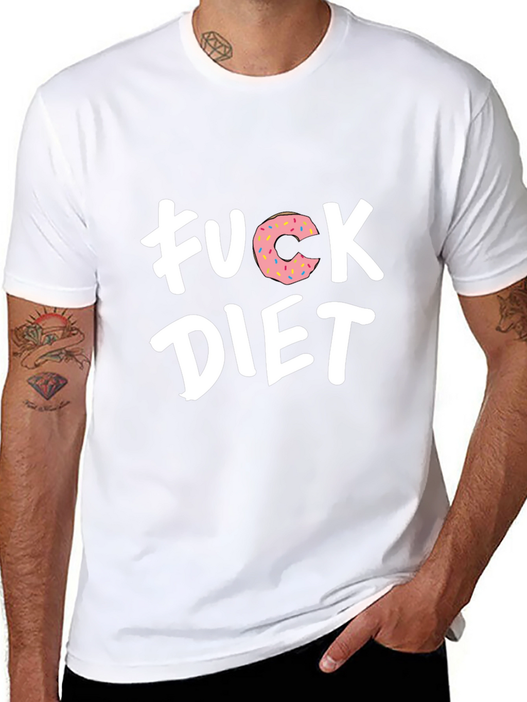 Funny F*ck Diet Donut Graphic T-Shirt