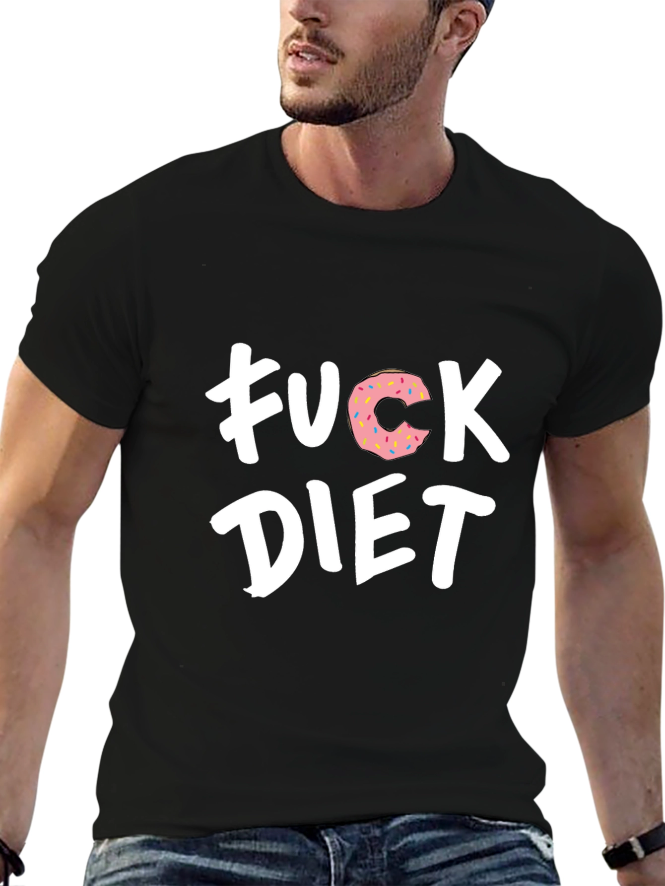 Funny F*ck Diet Donut Graphic T-Shirt