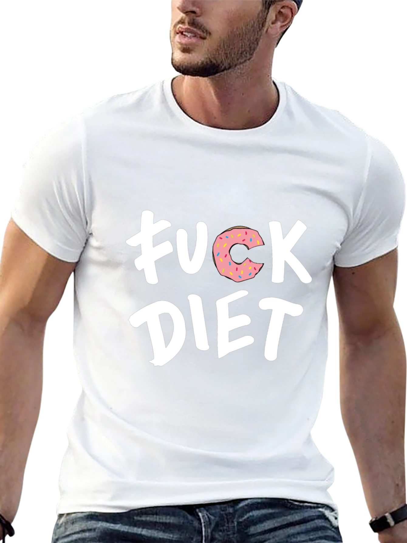 Funny F*ck Diet Donut Graphic T-Shirt