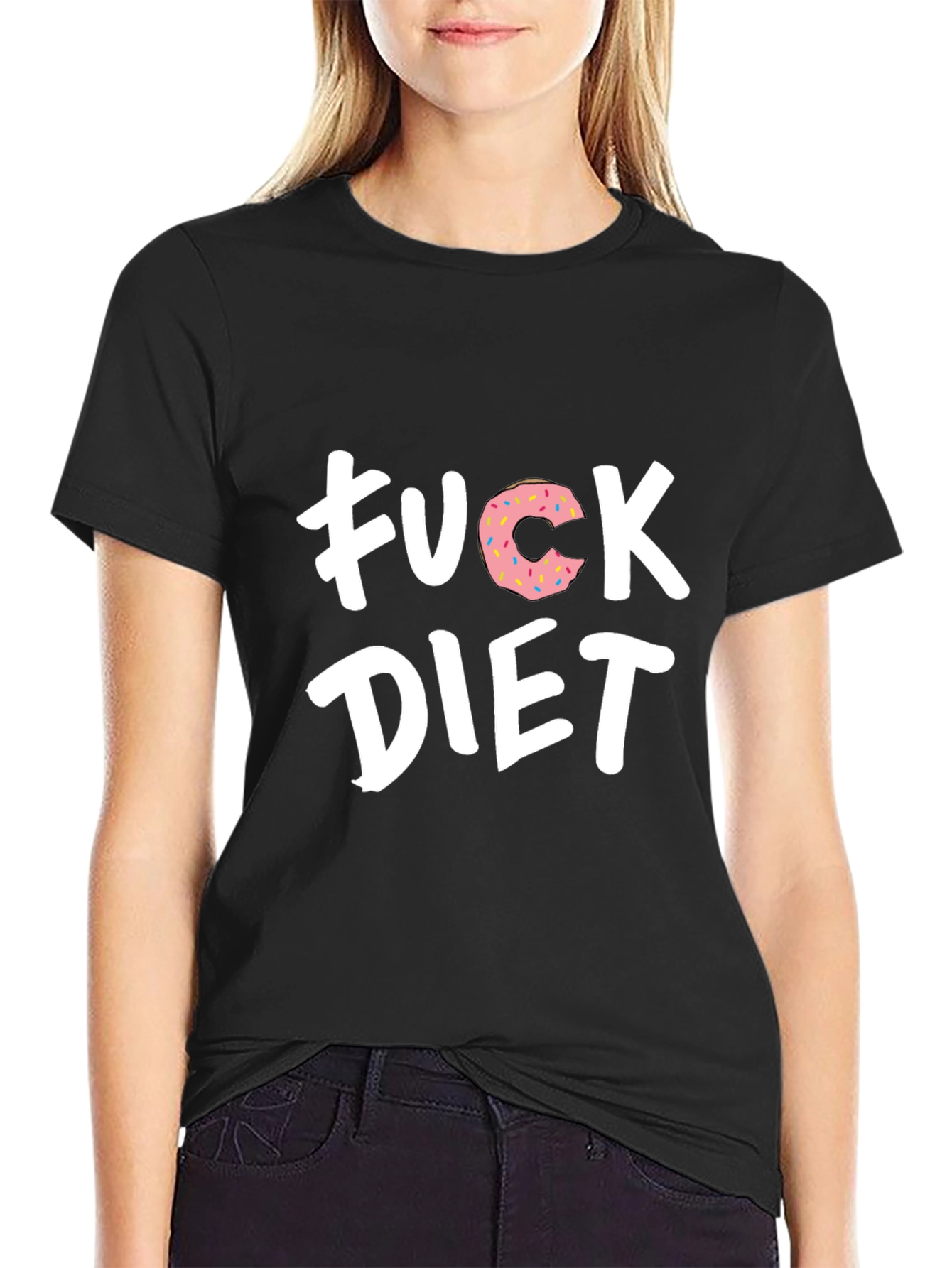 Funny F*ck Diet Donut Graphic T-Shirt
