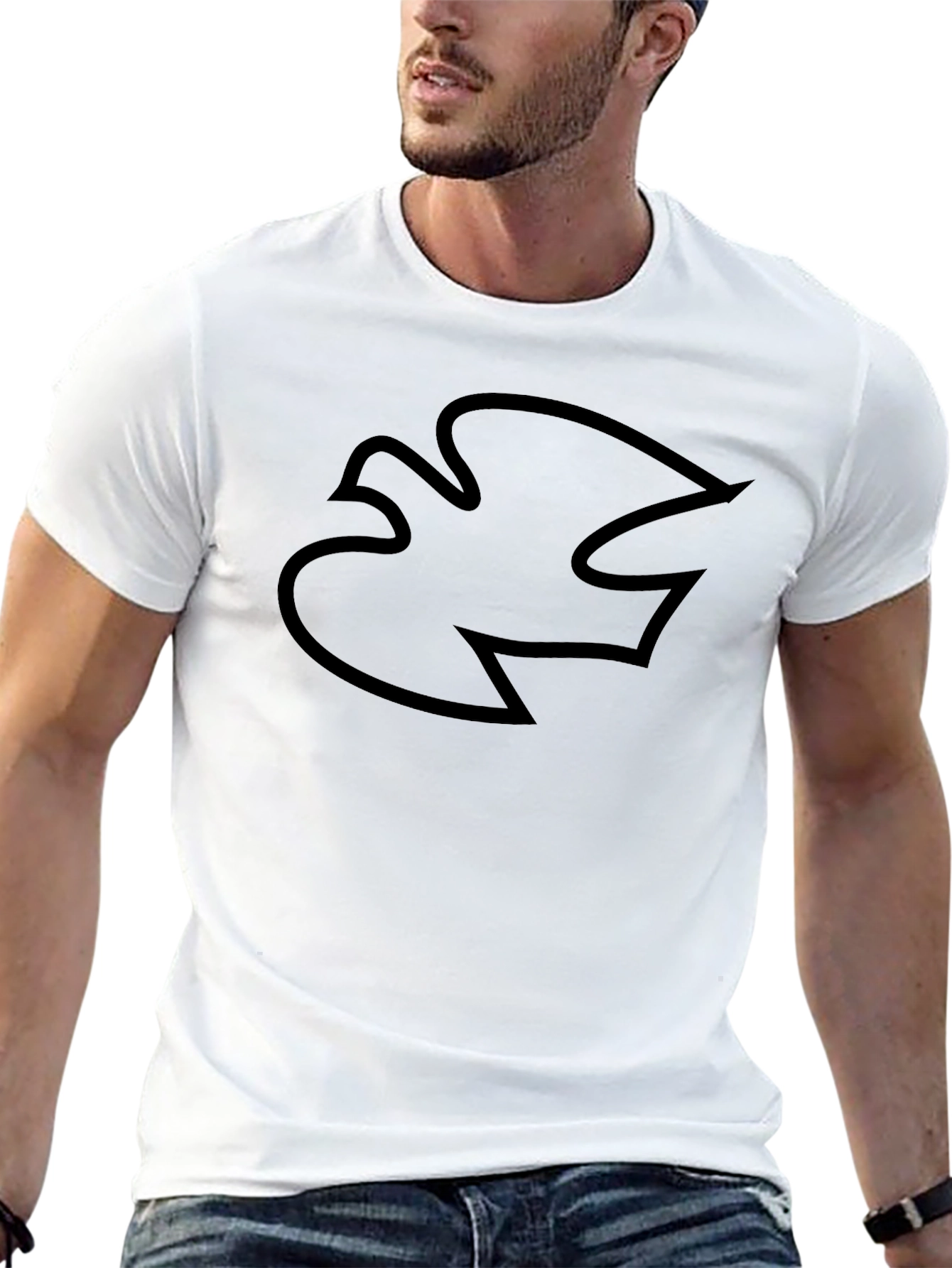 Stylish Black Dove Graphic T-Shirt