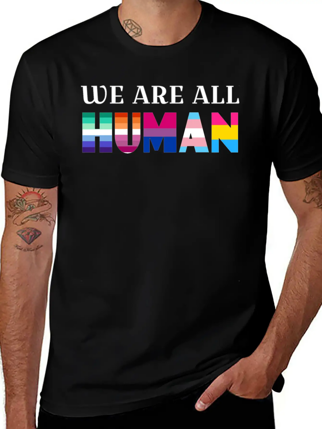 We Are All Human Stylish Everyday T-Shirt – Unisex Basic Cotton Tee