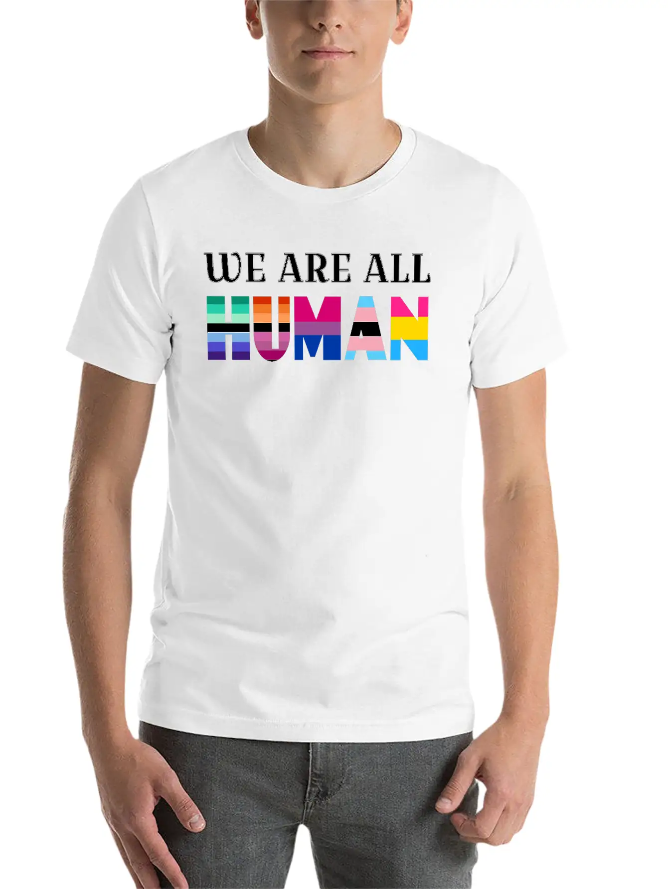 We Are All Human Stylish Everyday T-Shirt – Unisex Basic Cotton Tee