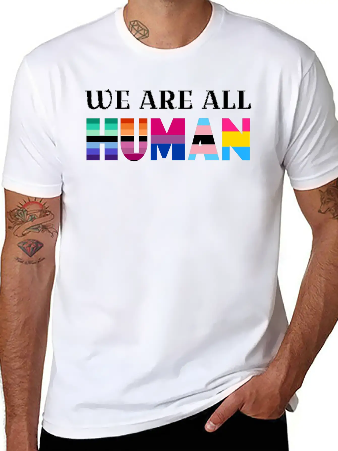 We Are All Human Stylish Everyday T-Shirt – Unisex Basic Cotton Tee